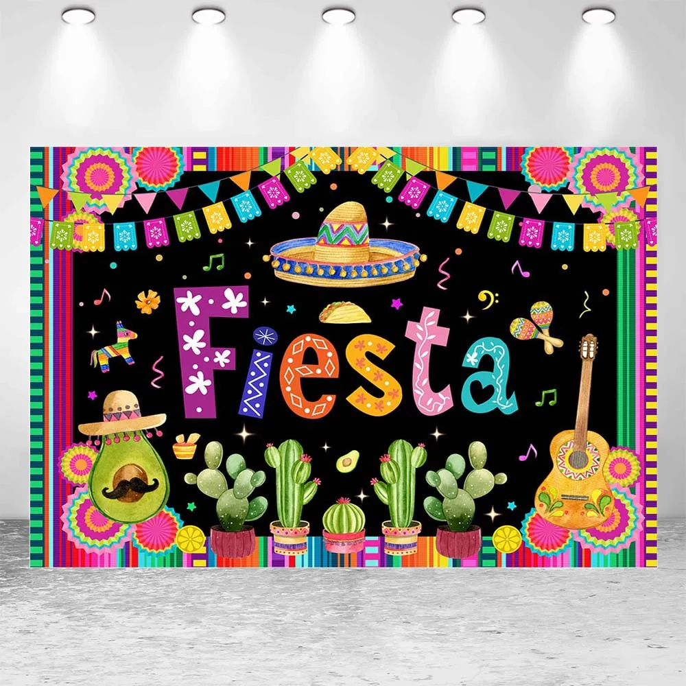 Mocsicka Mexico Fiesta Background Cactus Mexican Spain Festival Party Decor Backdrop Banner Baby Photography Props Photo Studio