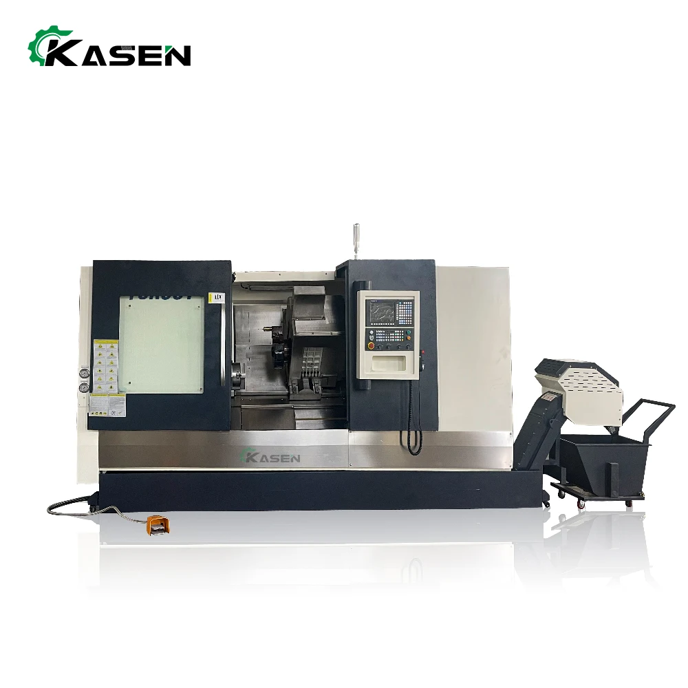Hoge Precisie Fanuc Systeem Tck56y Met As Cnc Schuine Bed Metalen Draaibank