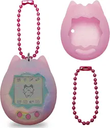 Silicone Protective  Cover Case and Screen Protector and color chain  Replacement for Tamagotchi Original Digital Pet