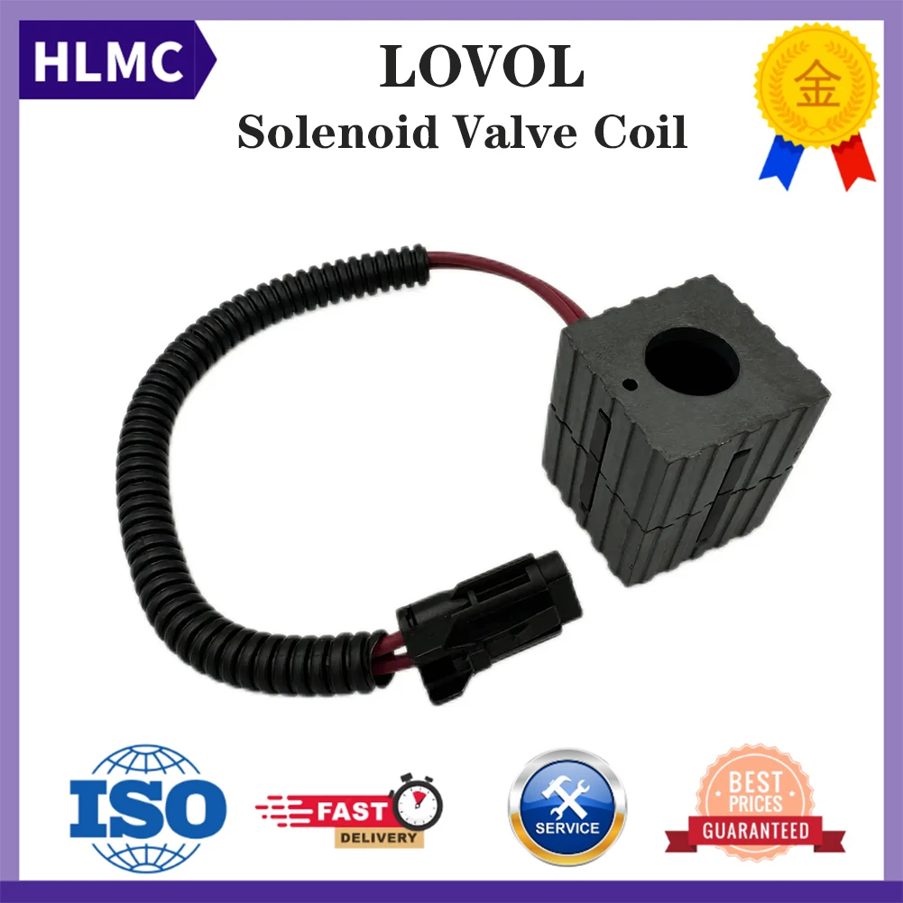 

Excavator Spare Parts Pilot Safety Lock Solenoid Valve Coil Hydraulic Coil 24V Excavator Accessories for LOVOL 16mm 41.8mm