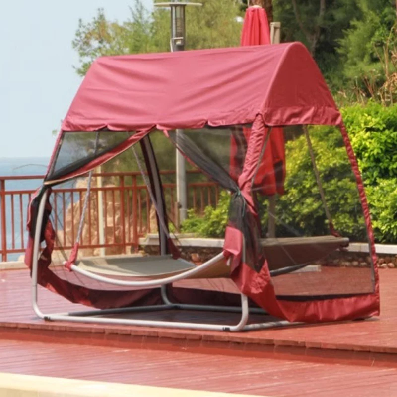 Utdoor Zonnescherm Tent Hangmat Schommelstoel Ijzeren Frame Schommelbed Balkon Tuin Buiten Anti-Rollover Anti-Mug