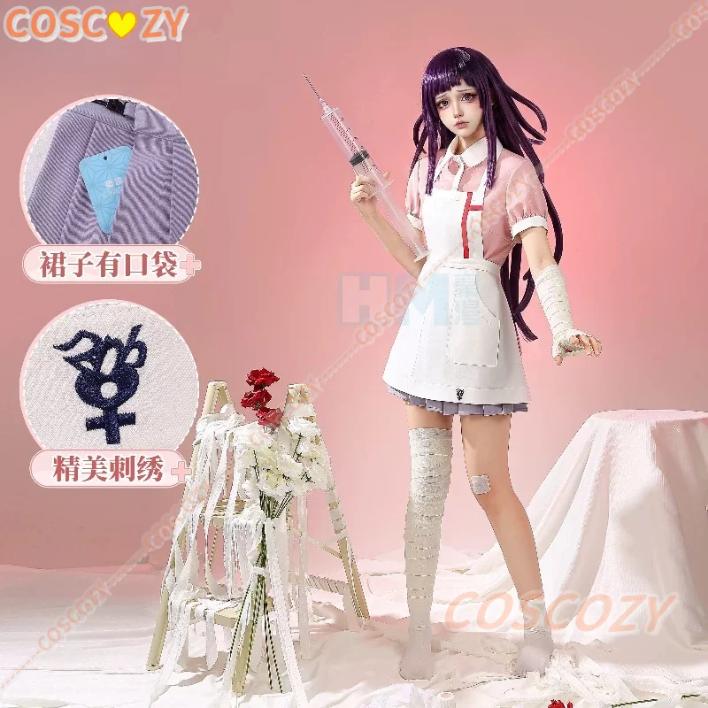 Costume de cosplay Danganronpa Mikan Tsumiki, perruque, uniforme d'infirmière, costume de demoiselle d'honneur, ensemble complet pour femmes, Halloween, anime, Despair Ultimate