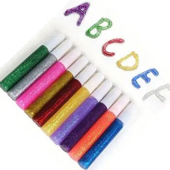 10 kleuren glitterpoeder lijm tekening pigment kind schilderen doe-het-zelf papier ambachten kunstenaar super vloeibare lijm student briefpapier