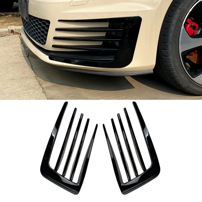 

2Pcs Car Front Bumper Fog Light Grille Cover For Golf MK7 GT-I 2013-2016