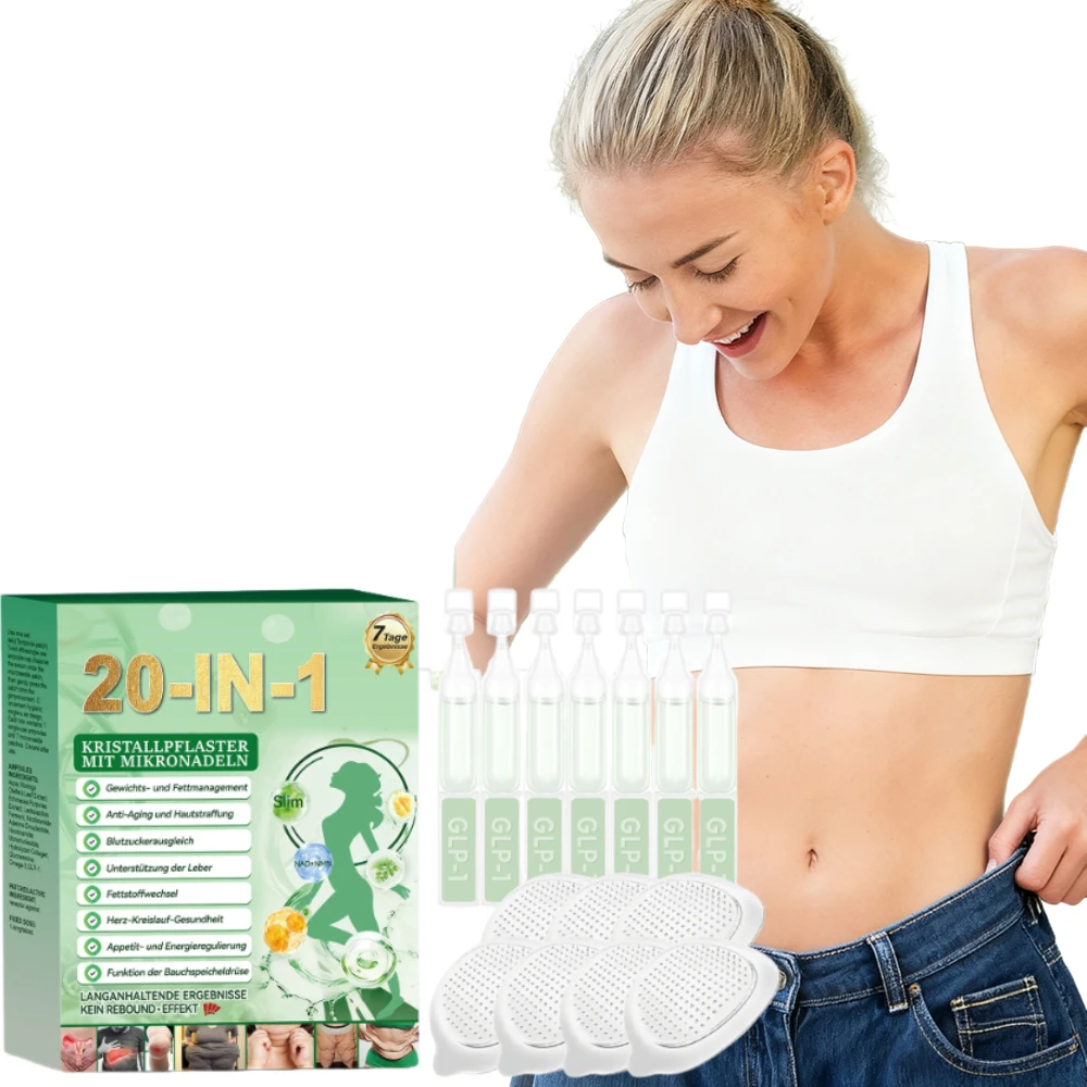 

1-10Box 2026 Newest Ultra-Thin Nanos Microneedles Firming Sticker & Oral Solution, 20-in-1 Weight & Fat Management Body Slimming