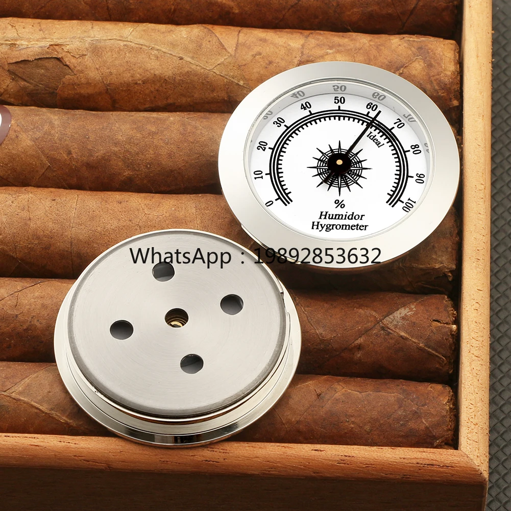 Round Precision Humidor Cigar Hygrometer Mini Portable Mechanical Accurate Humidor Hygrometer Humidity Gauge Cigars Accessories