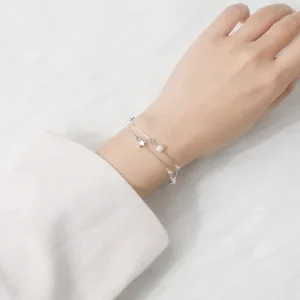 Verstellbarer 925 Sterling Silber Perlenarmband für Frauen, originaler Schmuck, koreanischer Modedesigner, Beautiful Stars 10 Haupt schöner Verkauf - №10