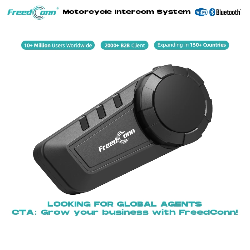 

FreedConn KY-PRO 6-Riders Group Intercom Helmet Smart Headset 1000 Meters Range Wireless FM Earphone Music Sharing