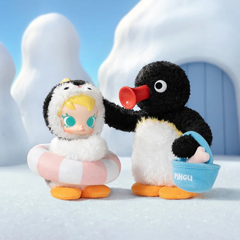 Molly-Figurines d'action de la série Happy Fishing, boîte ennemi, pendentif en beurre de vinyle, jouets de modèle de beurre mignon, véritable bébé × Pingu, cadeau surprise