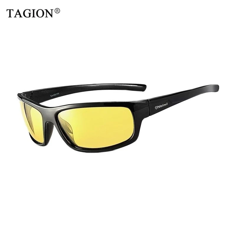 

2025 TAGION Luxury Designer Brand Men's Sports Sunglasses Polarized UV400 Outdoor Eyewear Driving Lenses Black Glasses TG5104