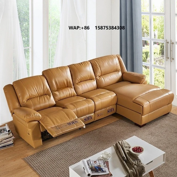 Customizable First Class Space  Sofa Living Room Combination Luxury Sofa Reclining Leather Smart Electric Sofa
