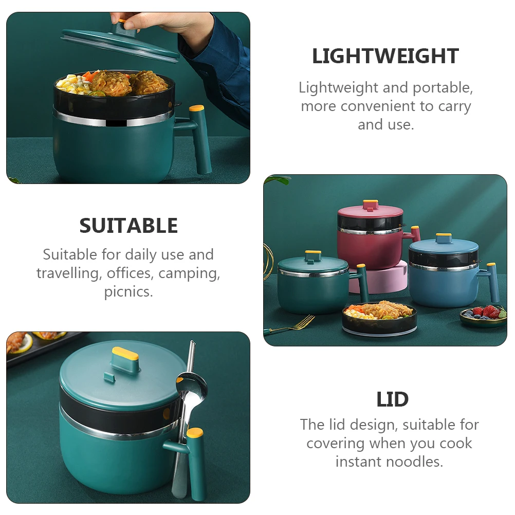 

1pc Instant Noodle Bowl Large Capacity Food Container Portable Lunch Box Sturdy Soup Bowl Household Kitchen Supplies For Office
