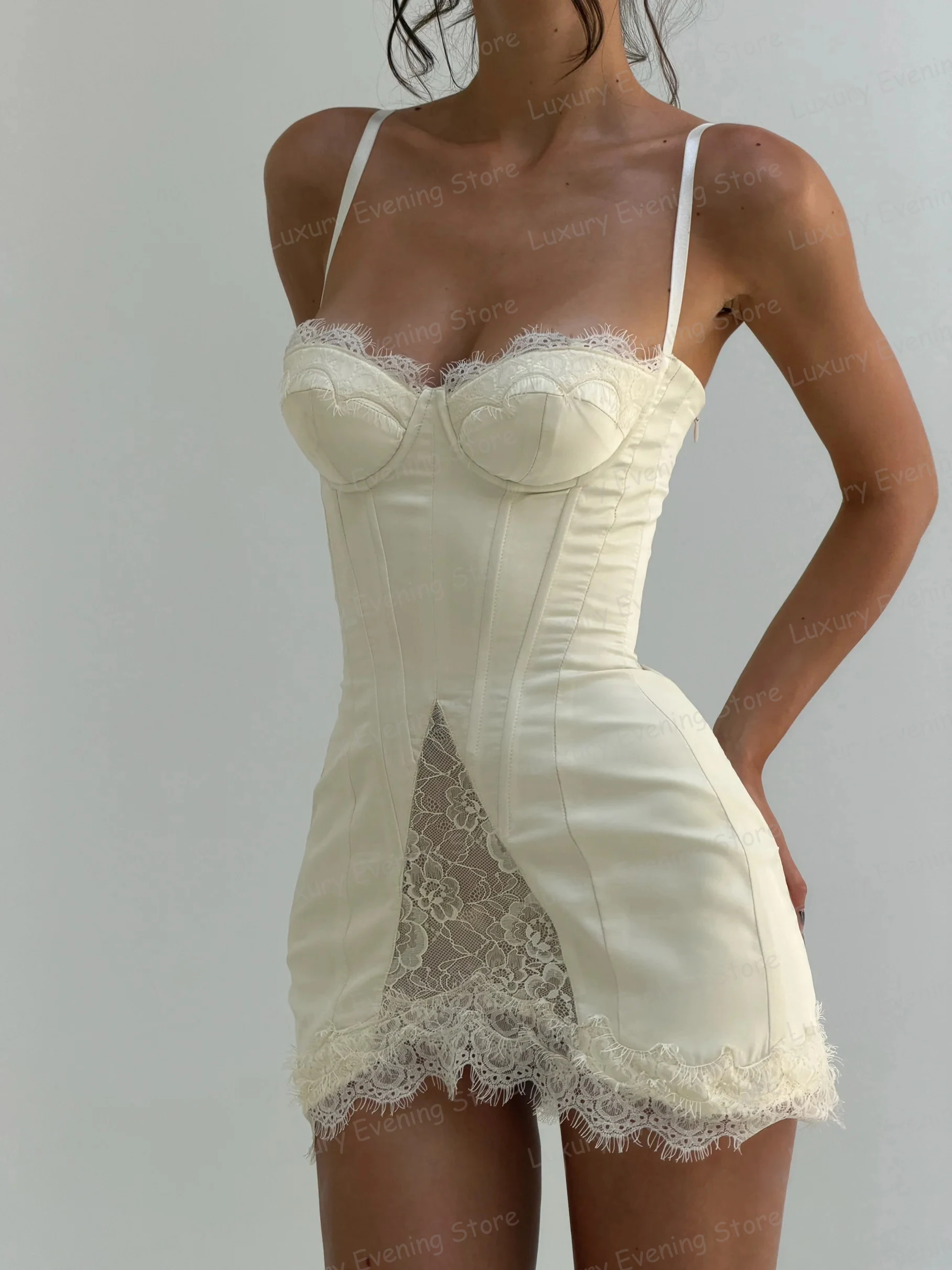 Simple Mermaid Short Wedding Dresses Lace-Up Formal Woman's Sleeveless Bride Gowns Appliques Party Vestidos De Noche Customized