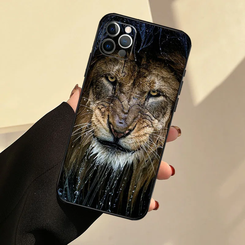 Lion Alpha Male Phone Case For iPhone 14 13 12 Mini 11 Pro Max SE 2020 6 7 8 Plus X XS Max XR Cover Shell