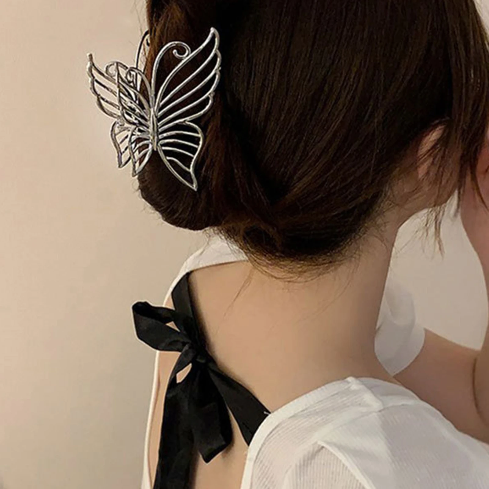 Gold/Silber Farbe Legierung Schmetterling Haar Klaue Clips Frauen Mädchen Pferdeschwanz Halter Koreanische Mode Haar Styling Schmuck Kopfbedeckungen – Detail 3