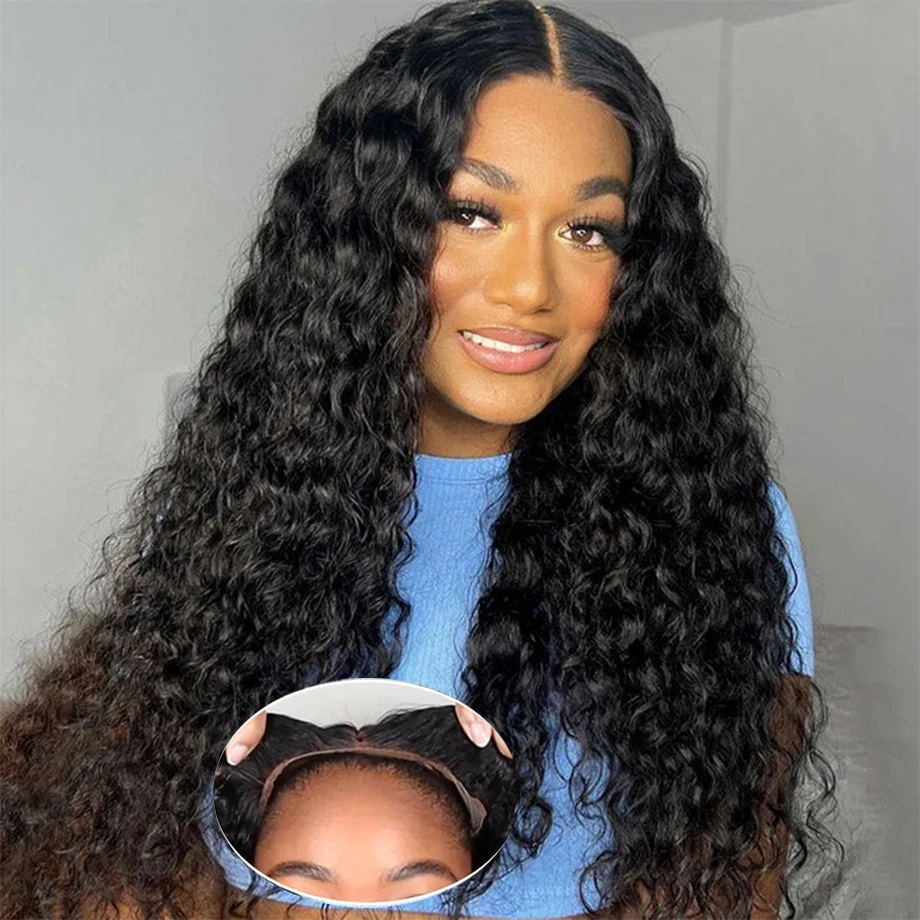 Deep Wave 9x6 7x5 Glueless Lace Front Human Hair Wig Ready To Wear 6x4 5x5 Lace Closure Wig Pre Plucked Transparent Frontal Wigs