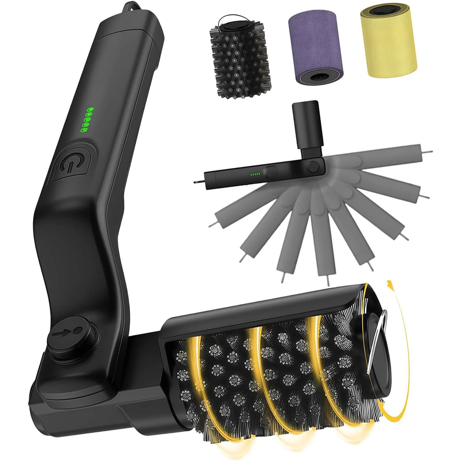 Brosse de nettoyage électrique pour barbecue, sans fil, rechargeable, rotative, réglable, pour l'extérieur, pour nettoyer les taches d'huile tenaces