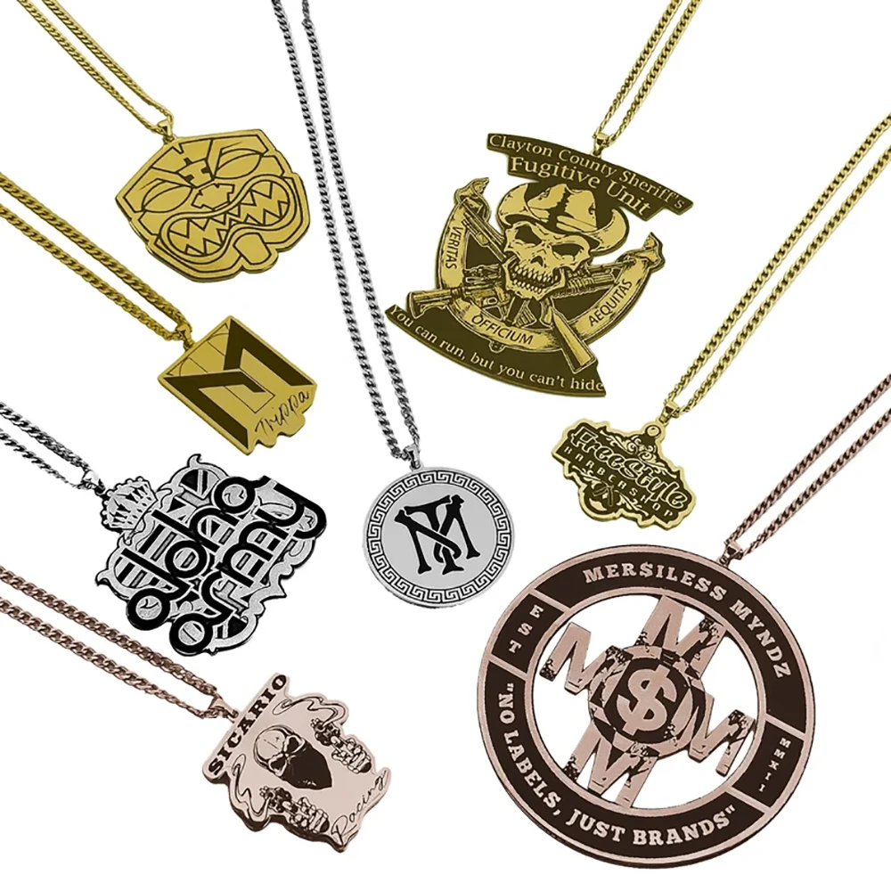 

YOUSHANG Customized logo picture name necklace Personalized stainless steel engraved photo pendant chain Fashionable and classic