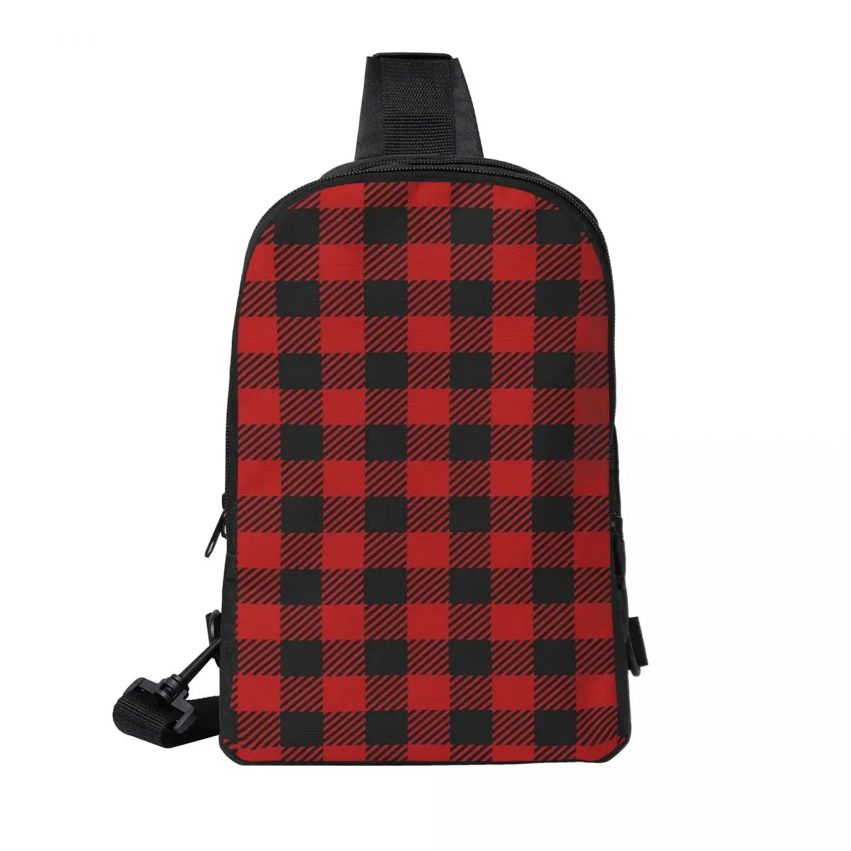 

Red And Black Seamless Pattern Chest Bag Men Sling Crossbody Backpack Chest Bag Travel Hiking Daypack Shoulder Bag