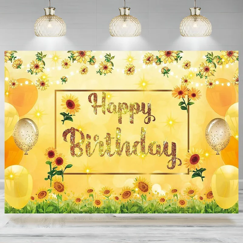 

Birthday Decorations Banner Sunflower Yellow Sunflower Photographic Background Backdrop Wedding Boys Girls Baby Shower