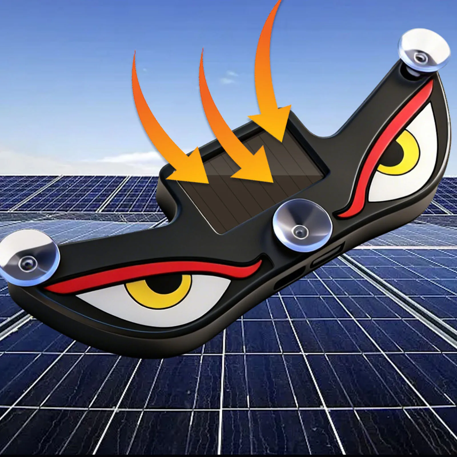 NEW Solar Demon Eye LED Car Light – Dynamic Expression Neon Glow, USB Charging Devil Eye Ambient Light, Rear Window Warning Lamp