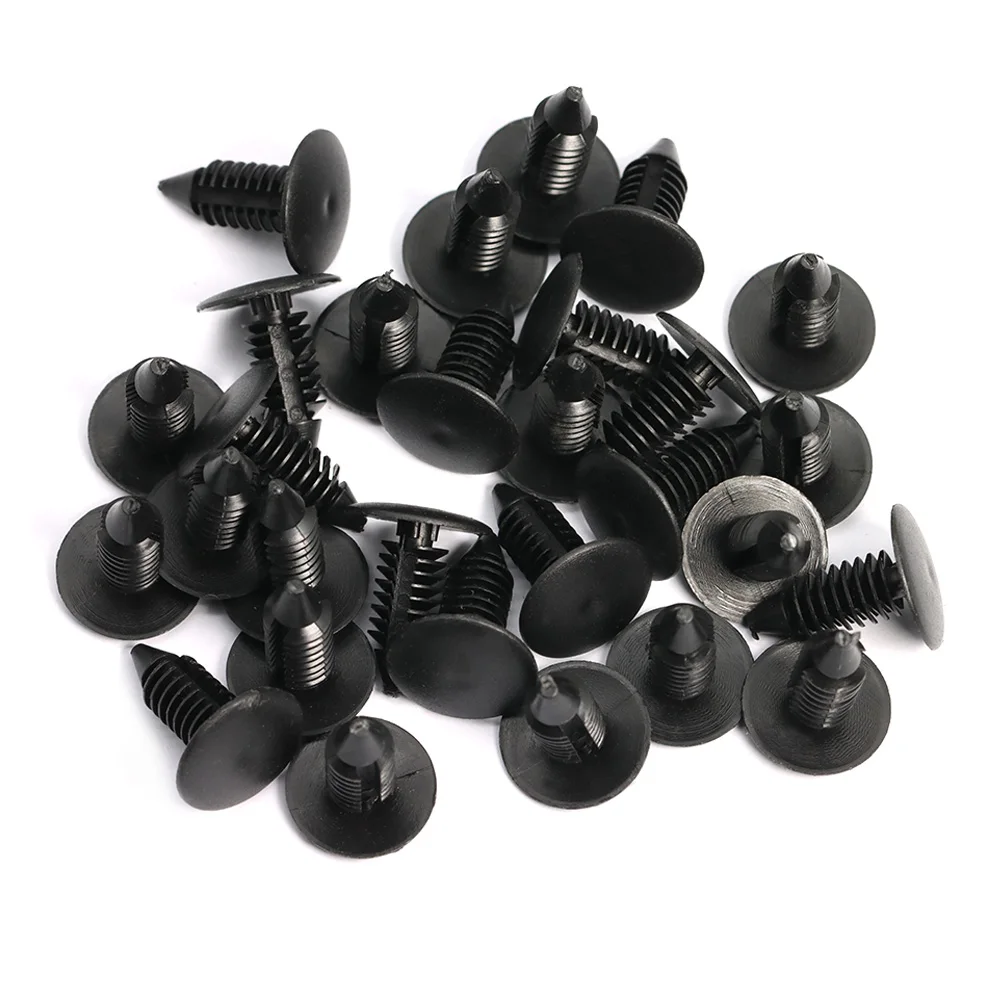 10Pcs Auto Fastener Fit 8mm Hole Nylon Car Clips Fender Bumper Shield Retainer Plastic Rivet for GM for Ford Automobile