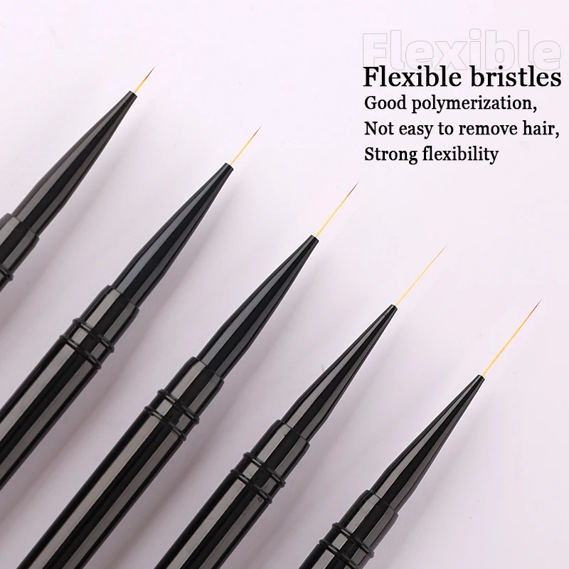 Professional Manicure Tool Luxury Nail Art Liner Brushes Elongated 6/9/12/15/18mm Striping Drawing Painting Nail Design Pen