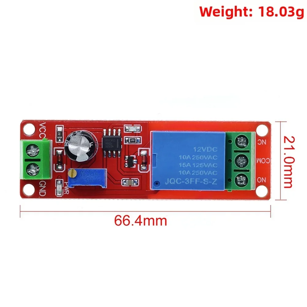 Adjustable 1s to 10s NE555 Relay Module for 5V 12V DC Operation Supporting AC 220V 10A Load Switching Capability