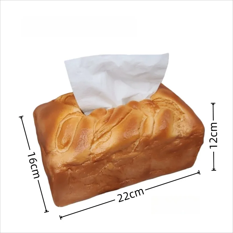 Creative Simulation Toast Bread Tissue Box Desktop Decor Home Living Room Novelty Napkin Storage Holder Ornament