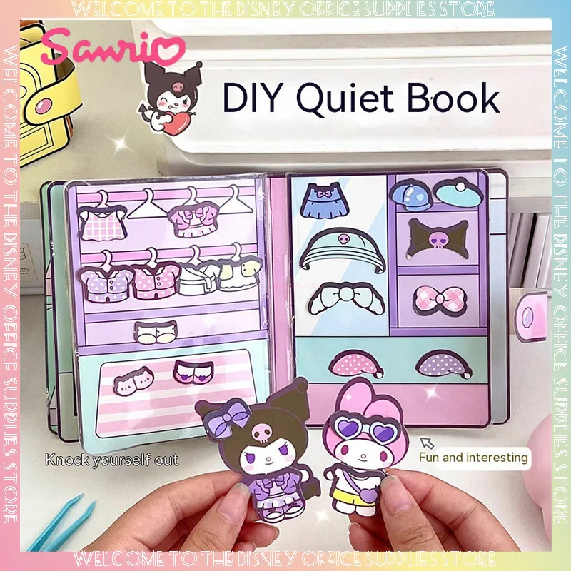 sanrio kuromi my melody sticker book figura anime faca voce mesmo quiet book produtos semi acabados brinquedo educativo girl gift novo 01