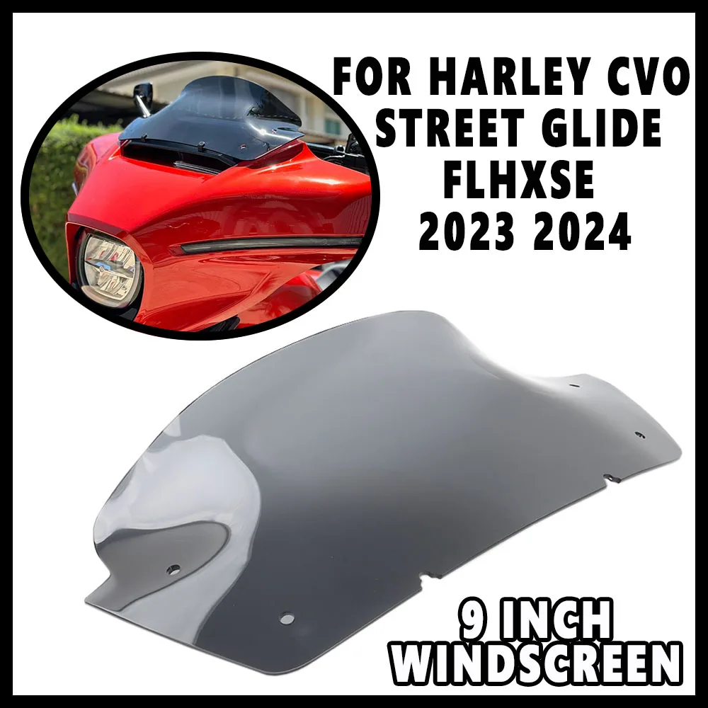 CVO NEW Motorcycle 9-inch Premium Windshield Dual Color Accessory Suitable For Harley Davidson CVO Street Glide FLHXSE 2023-2024