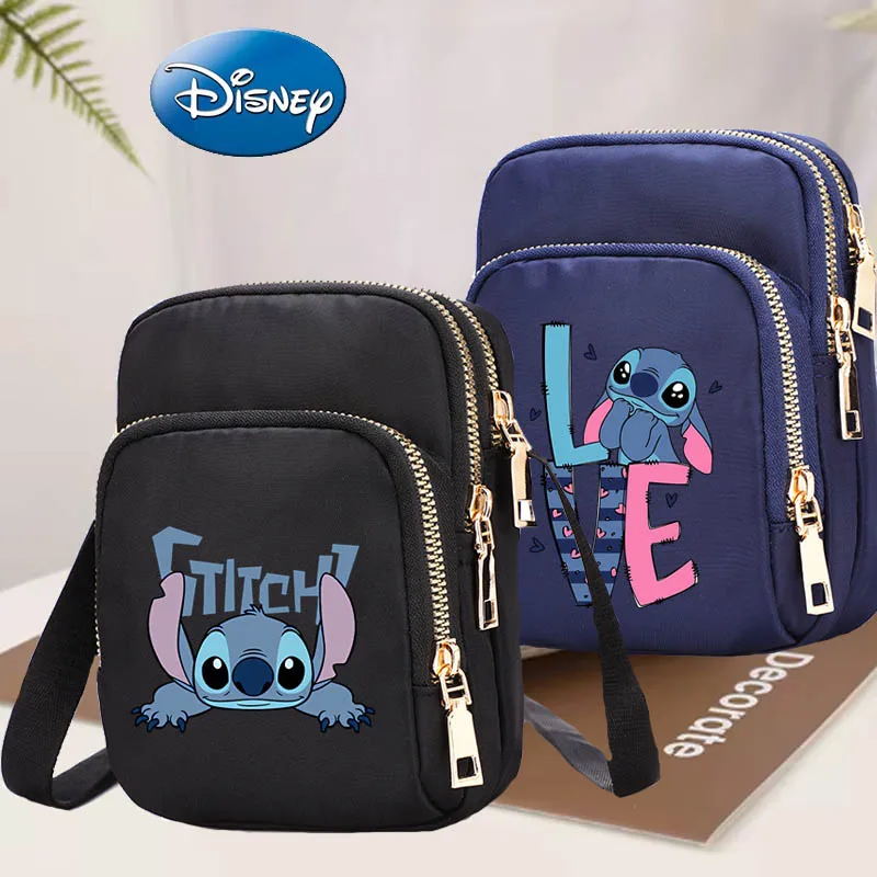 Kawaii disney lilo & stitch sacos femininos novos pequenos sacos causais senhoras mochilas saco dos desenhos animados náilon crossbody sacos bolsa feminina