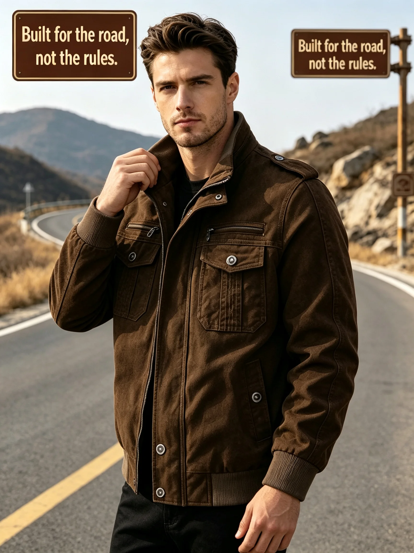 Men Winter Fleece Lined Jacket Long Sleeve Multi‑Pocket Male Outerwear Streetwear Casual Warm Durable Loose‑Fit Man Jacket