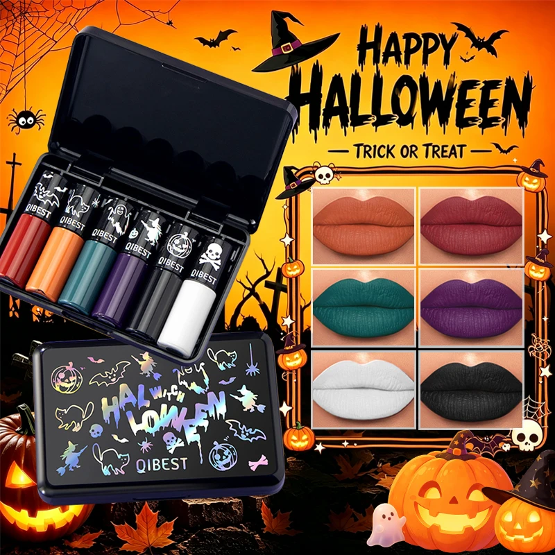 6-pack lip gloss set, velvet matte, smooth application, rich colors, Halloween lip gloss set