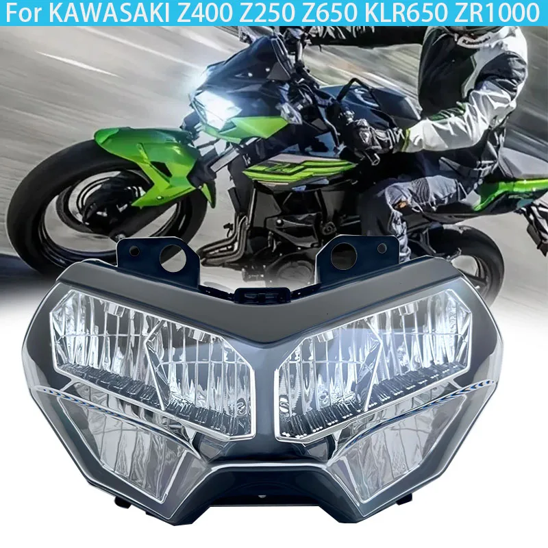 

Z900 Headlight For KAWASAKI Z400 Z250 Z650 KLR650 ZR1000 H2 2019 2023 Motorcycle Highlights Light Assembly Waterproof Faro