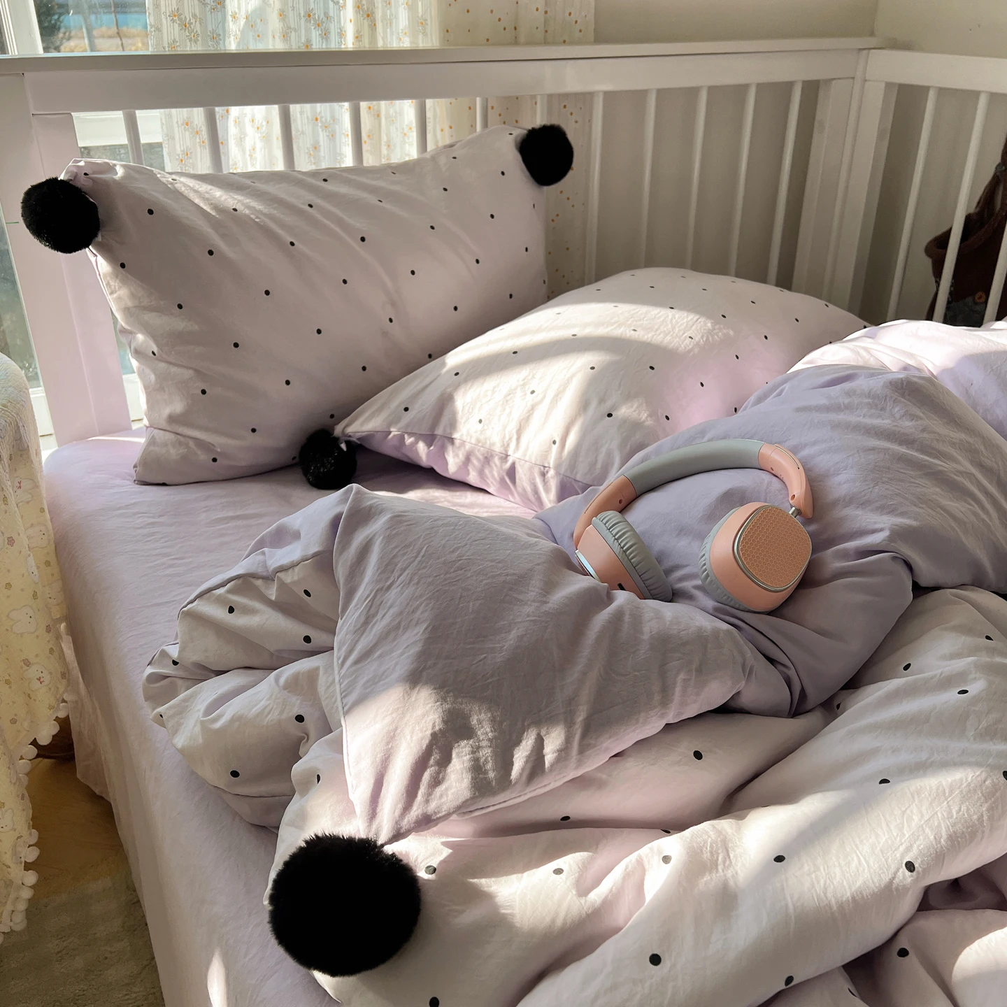 

Простой комплект постельного белья из хлопка в горошек, четыре предмета: пододеяльник, наволочки, комплект для общежития, трехпредметный комплект, чехол для одеяла