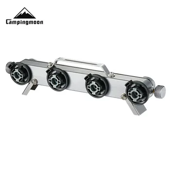 CAMPINGMOON 4 In 2 ブタンアダプター ネジ式延長ホース付き 分割炉アダプター ガスカートリッジストーブ変換アダプター