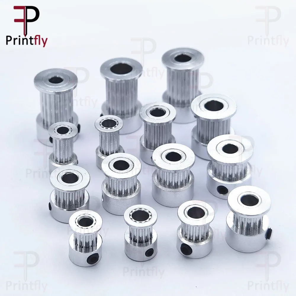 Printfly 2GT 12 14 15 16 17 18 19 20 Teeth GT2 Timing Pulley Bore 3.175 4 5 6.35 8mm Part For Width 6 10 15mm Timing Belt 1pcs