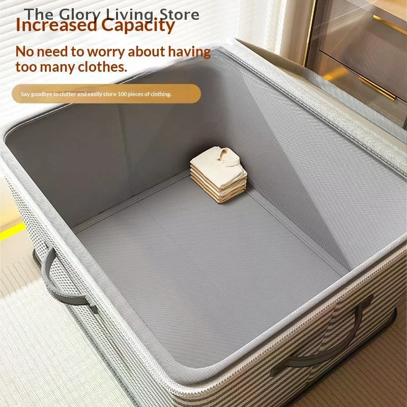 【MA】Lockable Storage Box Dustproof Organizers Non-Woven Wardrobe Space Saving Bag House-Moving Bedding Box Travel Storage