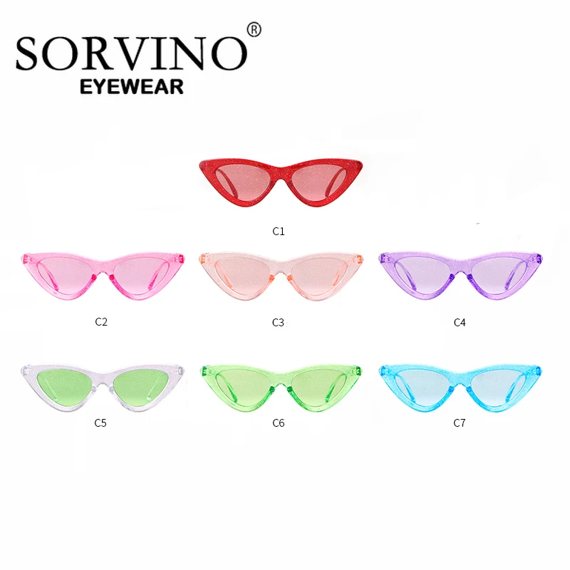 نظارات شمسية SORVINO Fashion للحفلات الفلورسنت UV400 Candy Jelly Cat Eye Festival نظارات شمسية لحفلات أعياد الميلاد والهالوين