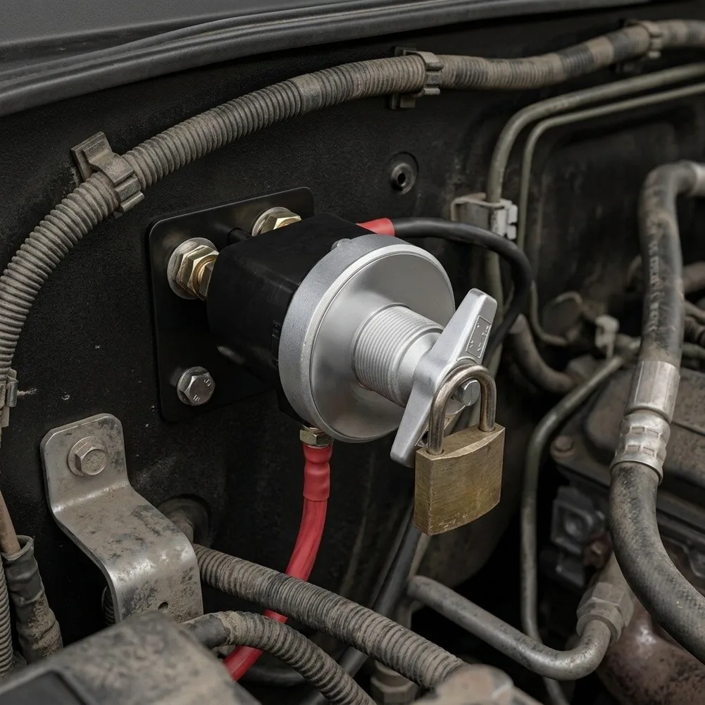 12V Battery Disconnect Switch for Cars For RVs Trucks Boats and Machinery with Housing and Copper Conductors 12V
