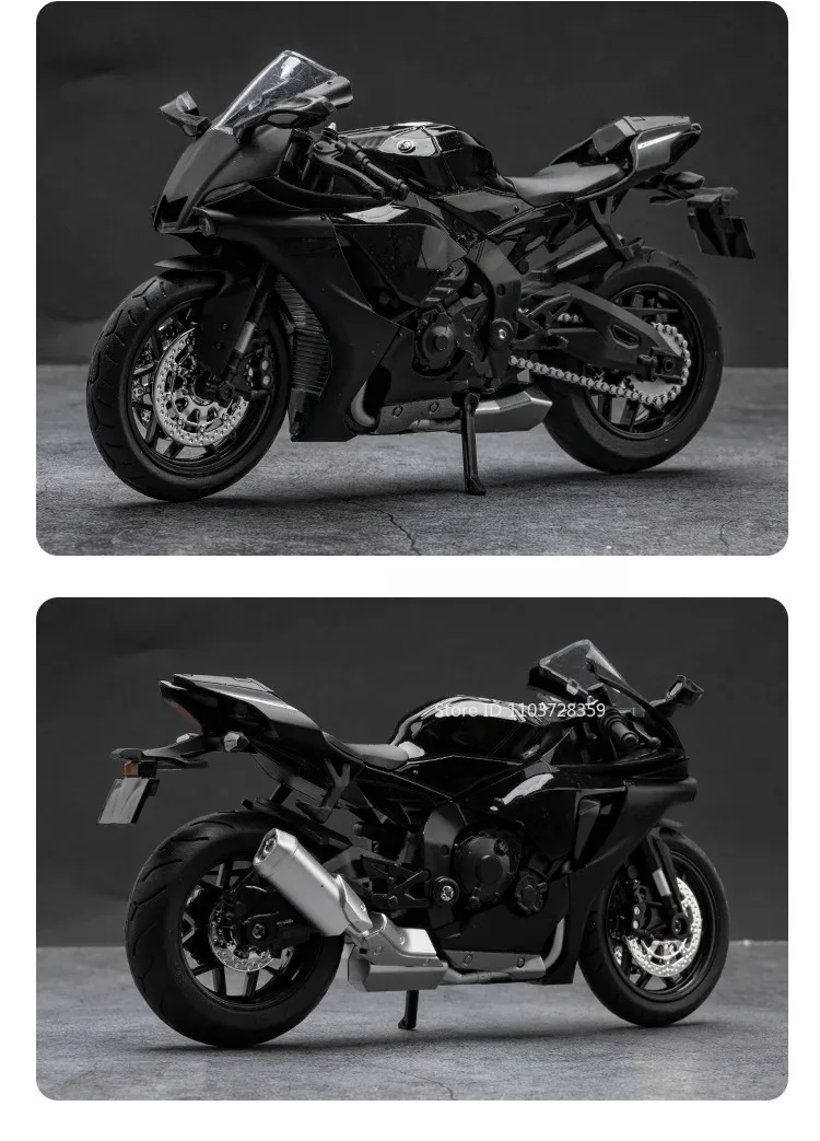 1:12 R1M R1 Motorrad Modell Spielzeug Legierung Diecast Miniatur Motorräder Sound Licht Stoßdämpfung Simulation Motorräder Geschenke – Detail 22