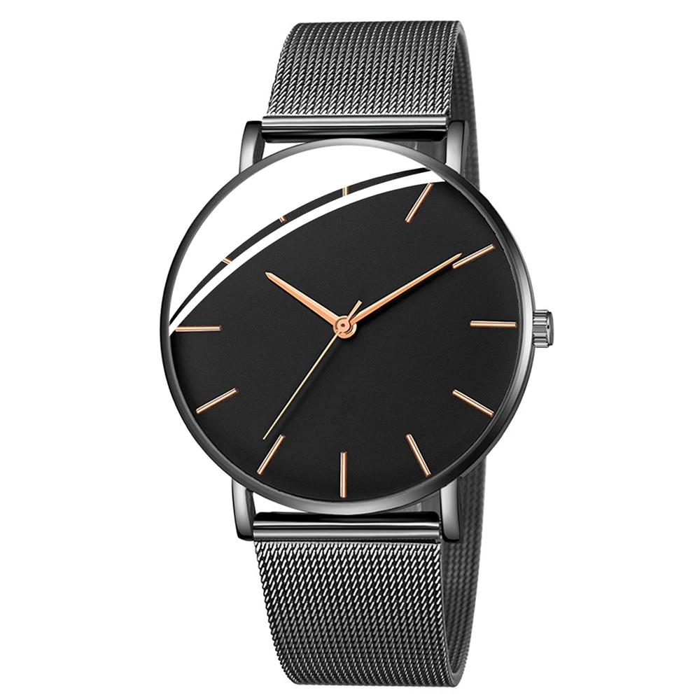 2024 Minimalist Men Fashion Ultra Thin Watches Simple Men Business Stainless Steel Mesh Belt Quartz Watch Leisure Men Watch