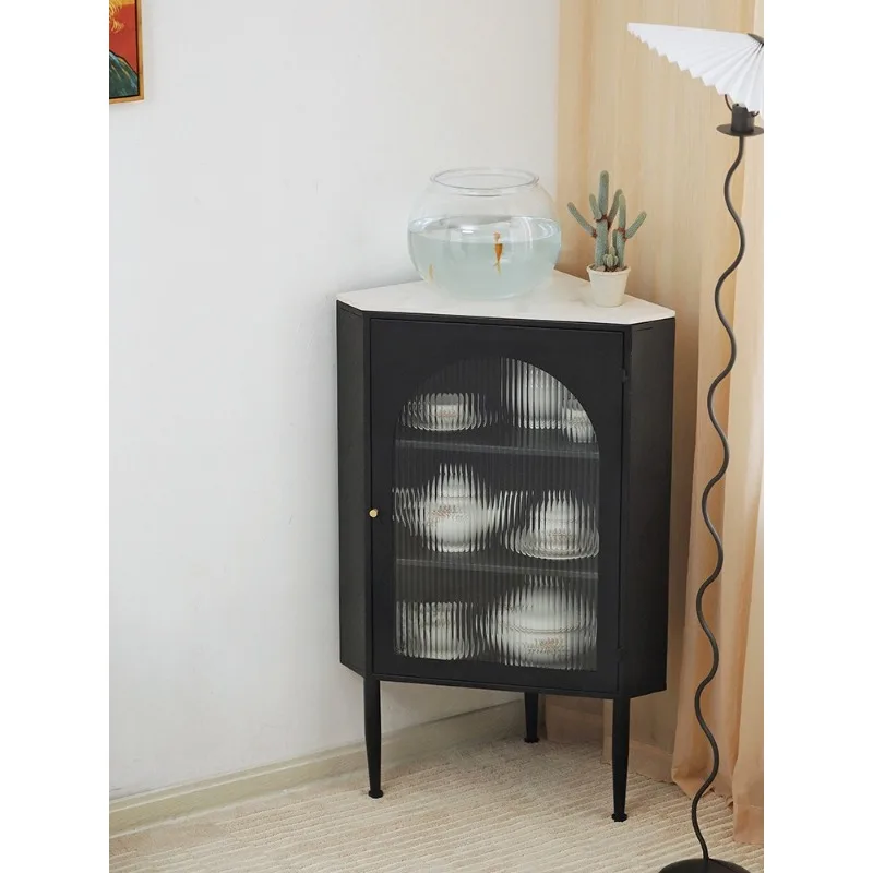 Light luxury marble triangular cabinet, living room household wine cabinet, corner cabinet modern simple corner cabinet