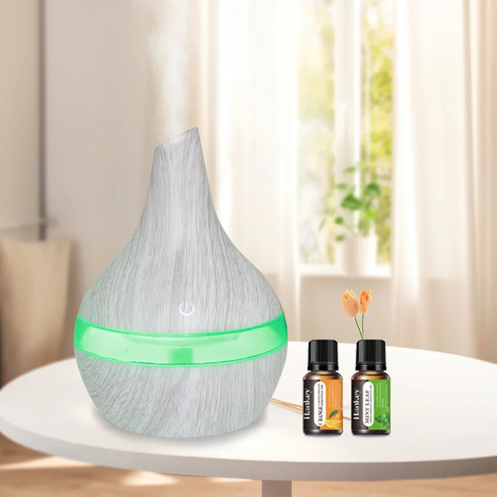 Ultrasonic Cool Mist Humidifier & Essential Oil Diffuser 300ml, USB-Powered, Auto Shut Off, Quiet Operation for Relaxation & Sl