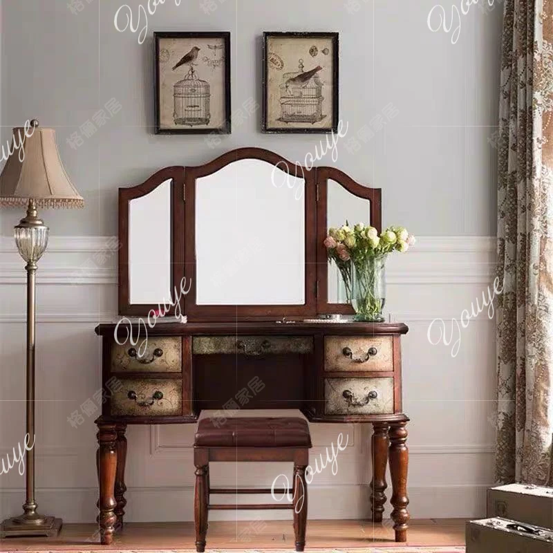 

Stool Modern Dresser Eithe Drawers Box Nordic Wooden Storage Dressing Table Makeup Luxury Women Tocador Mueble Bedroom Furniture