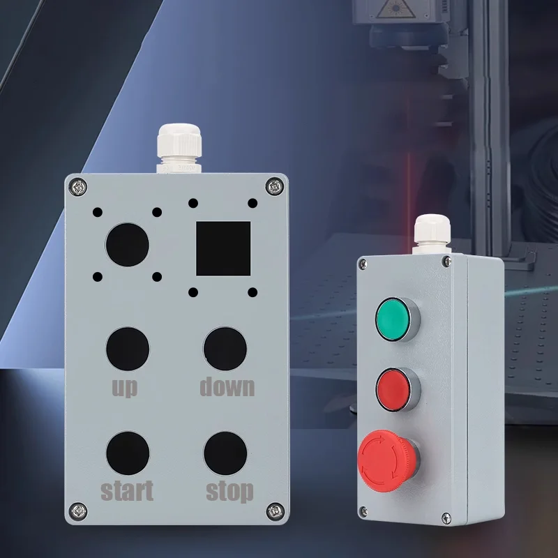 IP67 Waterproof Explosion-proof Junction Box Cast Aluminum Enclosure Case Electrical project Box Push Button Switch Box 22mmHole