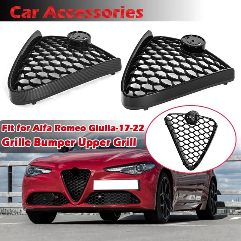 Front Bumper Grille Racing Honeycomb Mesh Badgeless Grill For Alfa Romeo Giulia Base 2017-2022