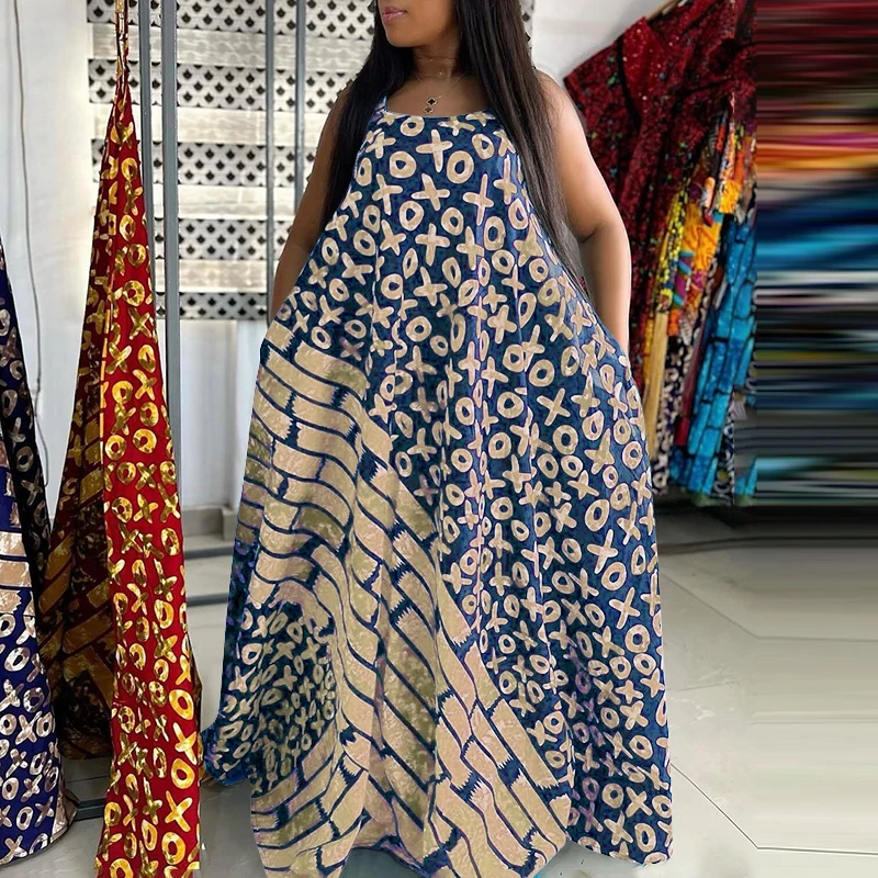 

Платье-макси VONDA для женщин больших размеров 5XL, без рукавов, в богемном стиле, длинное летнее платье-сарафан 2026, с круглым вырезом, для вечеринок, повседневное платье-халат