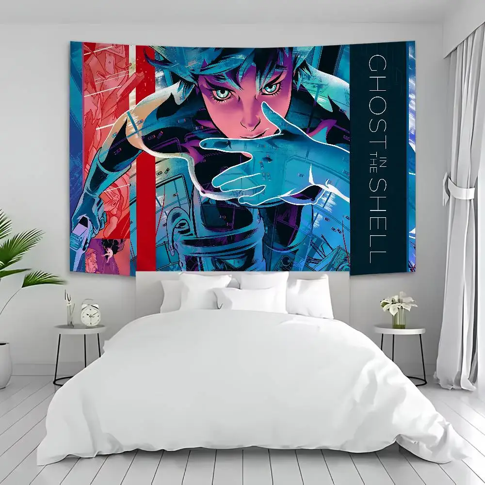 Ghost In The Shell Anime Tapestry Art Printing Japanese Wall Tapestry Anime Wall Hanging Home Decor